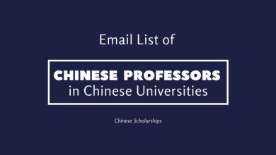 Email list of Chinese Professors in Chinese Universities for Chinese Government Scholarships
