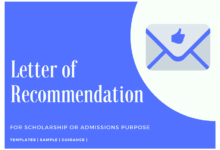 Writing a Letter of Recommendation for Scholarship or Admission application