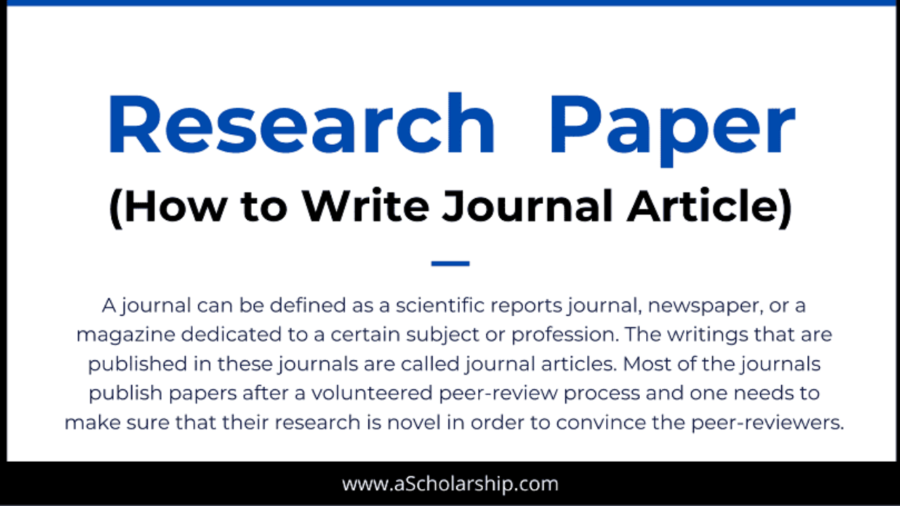 24 Tips in Writing a Scientific Research Paper: Journal Paper