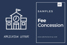 Fee Concession Application Letter with Samples