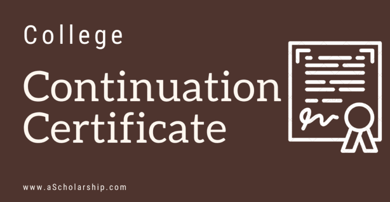 College Continuation Certificate Format, Sample, Example, Template Download