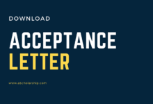 Acceptance Letter Template for CSC Scholarship Application Download (Editable Format File of Acceptance Letter for Scholarship)